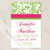 Pink and green spring wedding save the date postcard