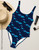 Trotting Horses Pattern Equestrian Swim Suit