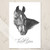 Equestrian Horse Head art Thank You Note Card