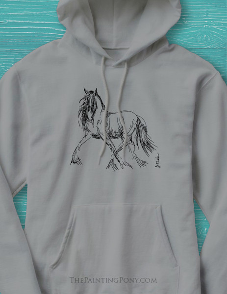 Trotting Horse Sketch Hoodie