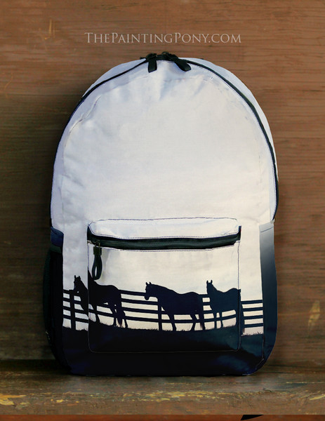 Horses at the Fence Equestrian Backpack