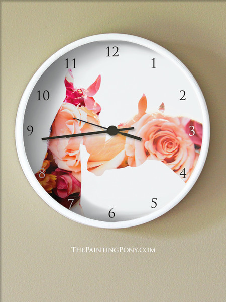 Equestrian Bloom Wall Clock