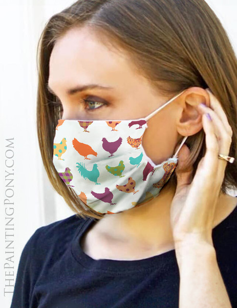 Crazy Chicken Pattern Face Mask Coverlet