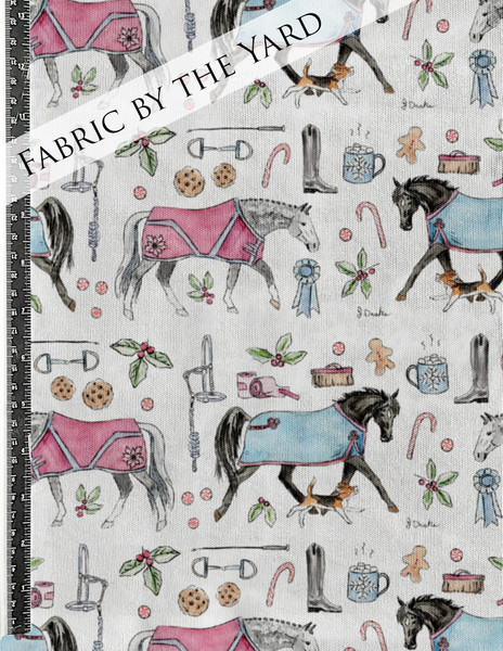 Fun Patterns For Riding Horses Winter Fun Horse Pattern Equestrian Fabric by the Yard - The Painting Pony