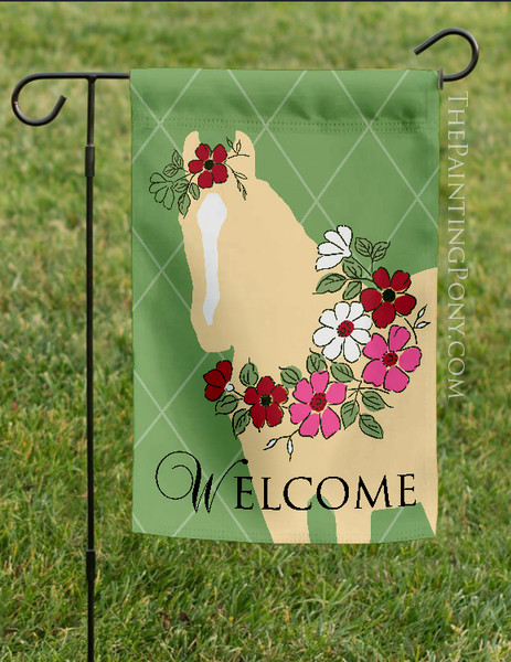 Spring Flowers Horse Lover Garden Flag