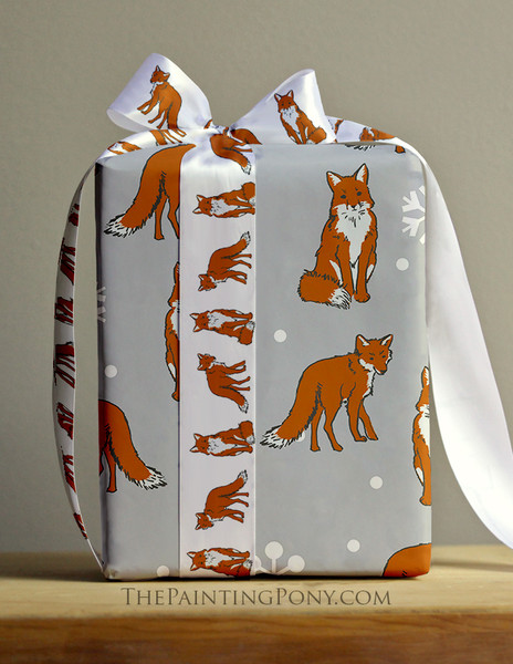 Winter Fox Pattern Gift Wrapping Paper