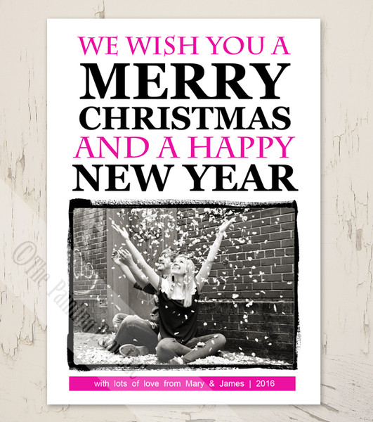 Modern Photo Print Christmas Cards