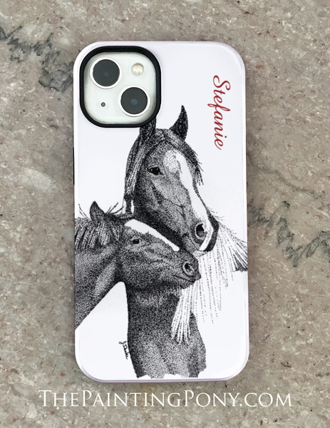 Mare and Foal Personalized Horse Phone Case