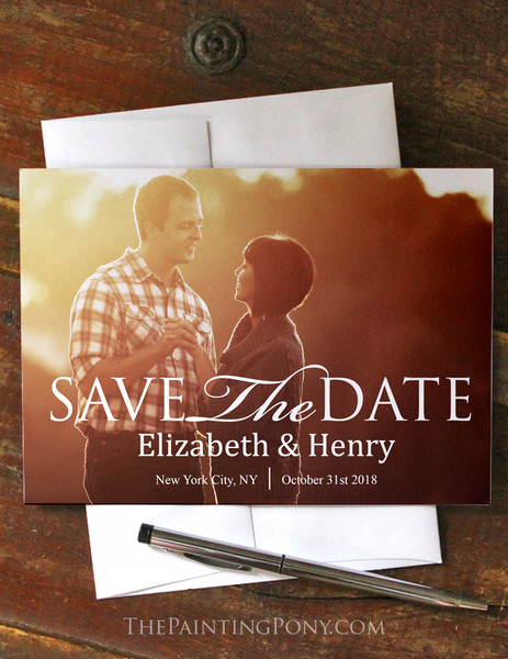 Simple Script and Photo Save The Date Cards