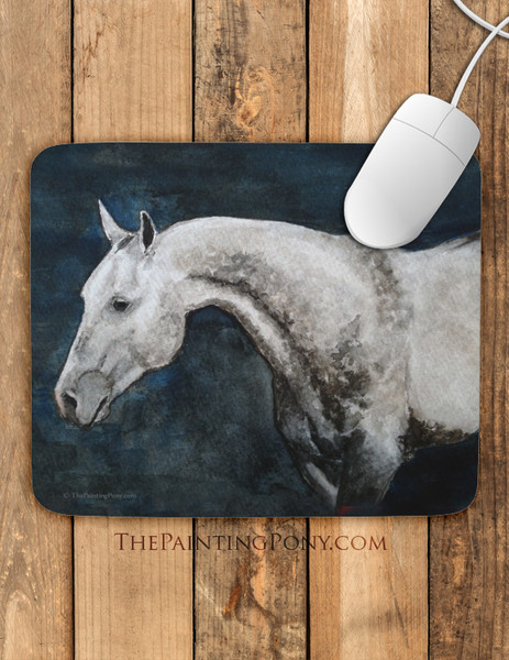 Dappled Gray Horse Head Mousepad