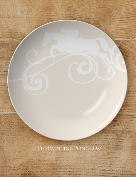 Jumping Horse 10" Equestrian Plate