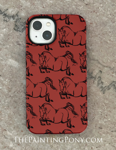 Jumping Horse Pattern Equestrian Phone Case