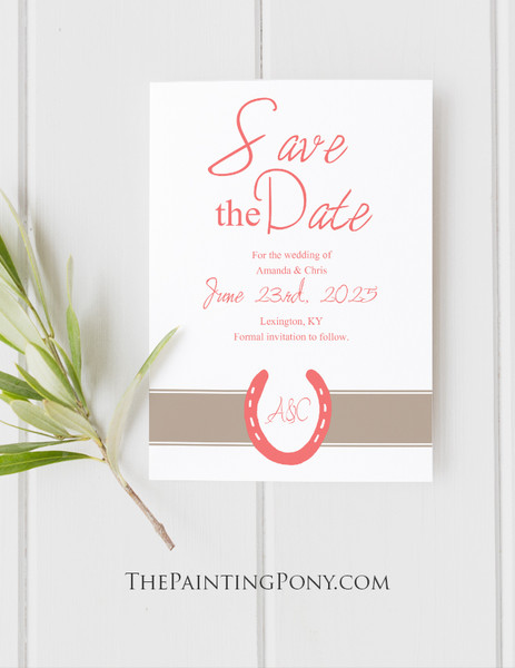 Luck in Love Horse Shoe Wedding Save The Date Cards (10 pk)