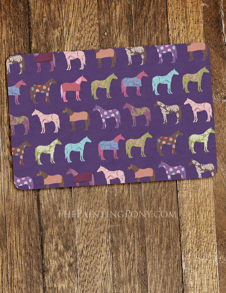 Fun Horse Pattern Equestrian Themed Pet Food Mat