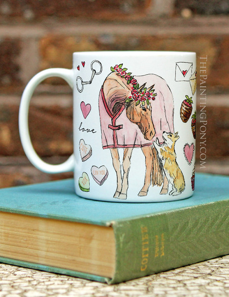 Valentine's Fun Horse Pattern Coffee Mug