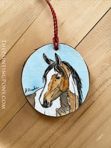 Paint Horse ORIGINAL Hand Painted Watercolor Ornament