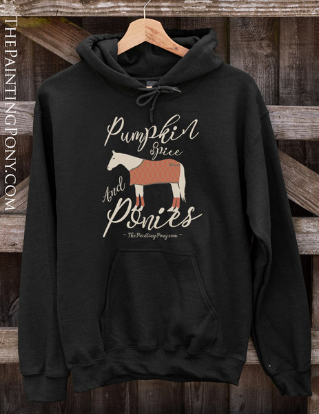 Fall Pumpkin Spice and Ponies Equestrian Hoodie