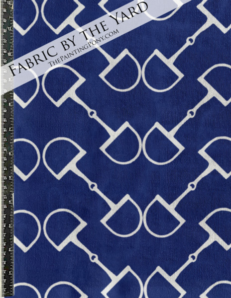 Chevron Horse Bits Patterned Equestrian Fabric by the Yard