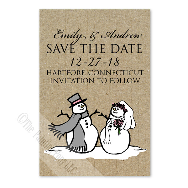 Snowman and Bride Save The Date Postcards (25 pk)