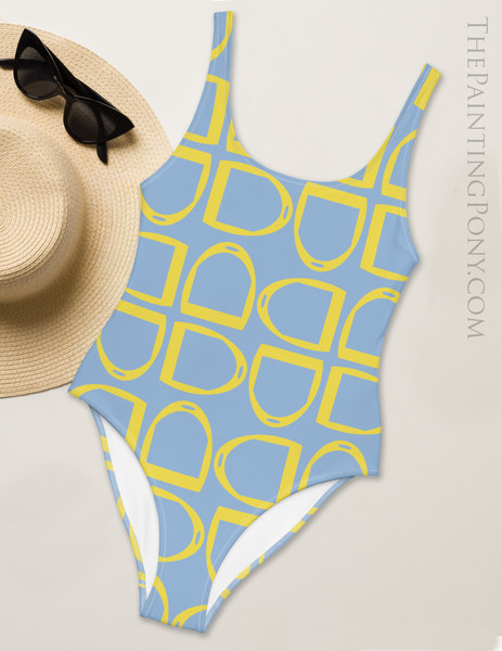 Horse Stirrups Pattern Equestrian Swim Suit