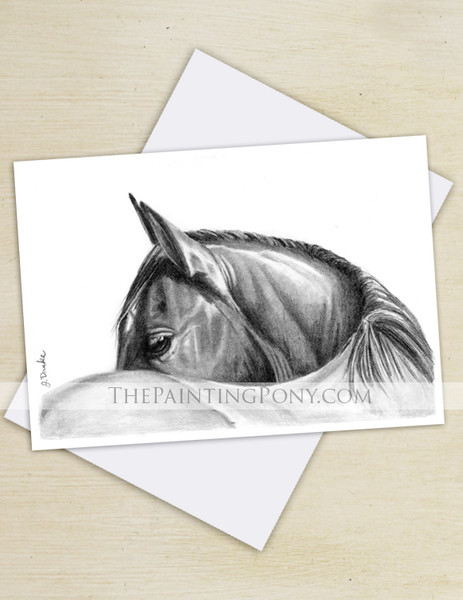Graphite Horse Eye Art Equestrian Note Cards (10 pk)