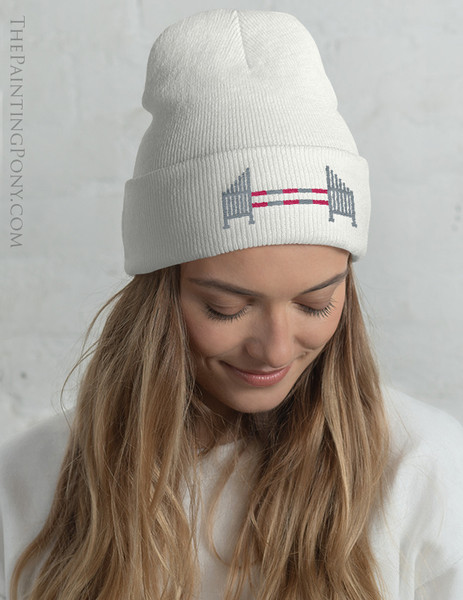 Horse Jump Embroidered Beanie Hat