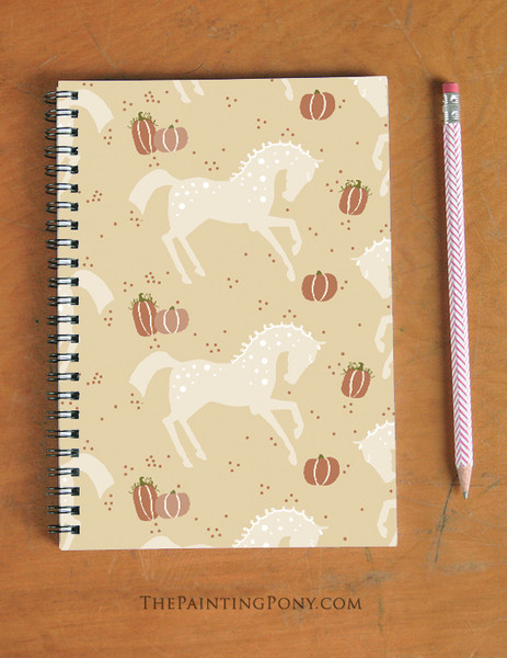 Fall Pumpkins and Ponies Spiral Notebook