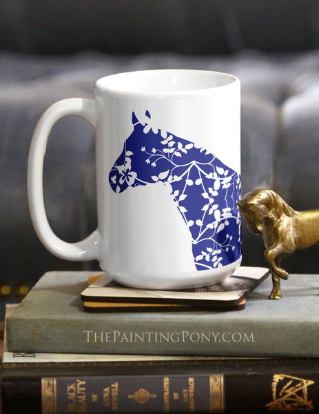 Country Floral Horse Lover Equestrian Coffee Mug