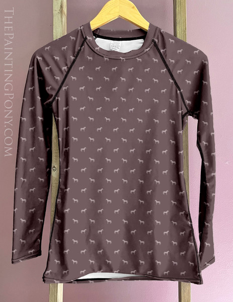 Classic Horse Pattern Equestrian Sun Shirt