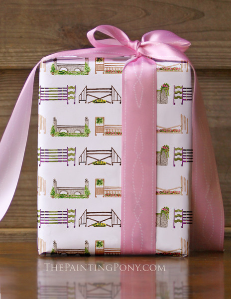 Horse Jump Pattern Equestrian Gift Wrapping Paper