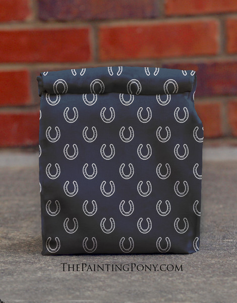 Horse Shoe Pattern Equestrian Insulated Lunch Bag