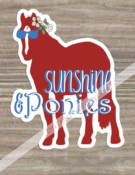 Sunshine and Ponies Sunglass Horse Equestrian Die-Cut Vinyl Sticker