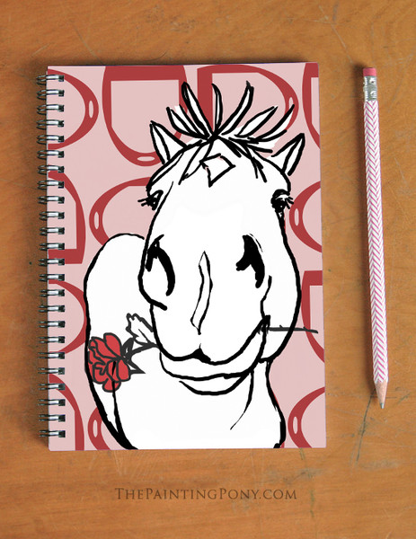 Valentine Rose Pony Spiral Notebook