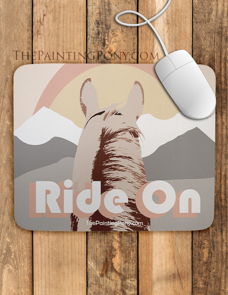 Ride On Horse Head Art Mouse Pad