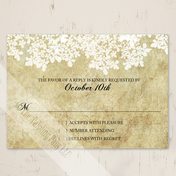 Rustic Southern Country Wedding RSVP card