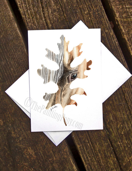 Fall Leaf Horse Head Fine Art Note Cards (10 pk)