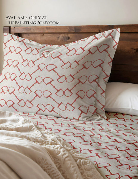 Chevron Horse Bit Pattern Equestrian Bedding Set (other colors available)