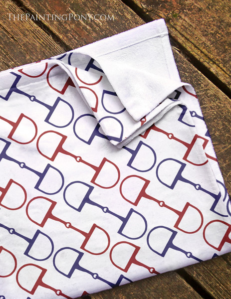 Diagonal Horse Bit Pattern Equestrian Beach Towel