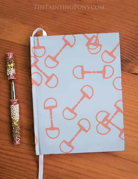 Horse Bits Pattern Equestrian Designer Hardbound Journal (other colors available)