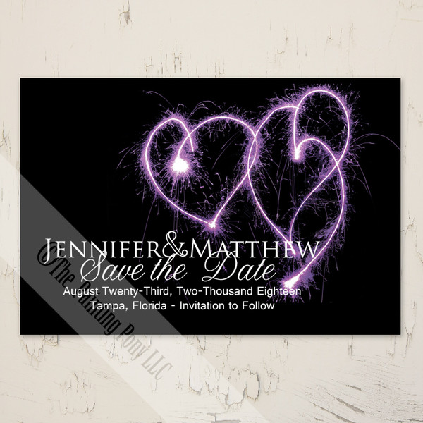 Heart Sparklers Save The Date Postcards (25pk)