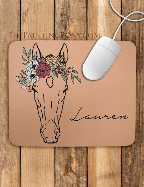 Personalized Horse Head Art Mouse Pad