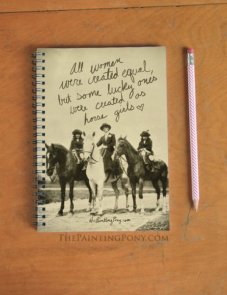Nostalgic Horse Girls Equestrian Spiral Notebook