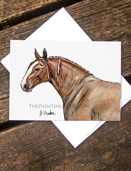 Clydesdale Horse Head Art Note Cards (10 pk)