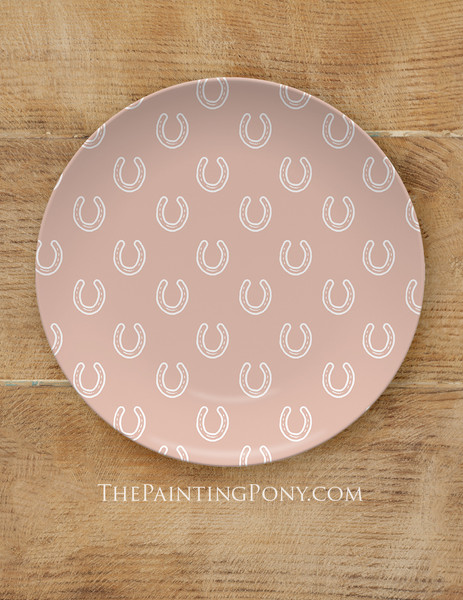 Horse Shoes Pattern Equestrian 10" Dinner Plate