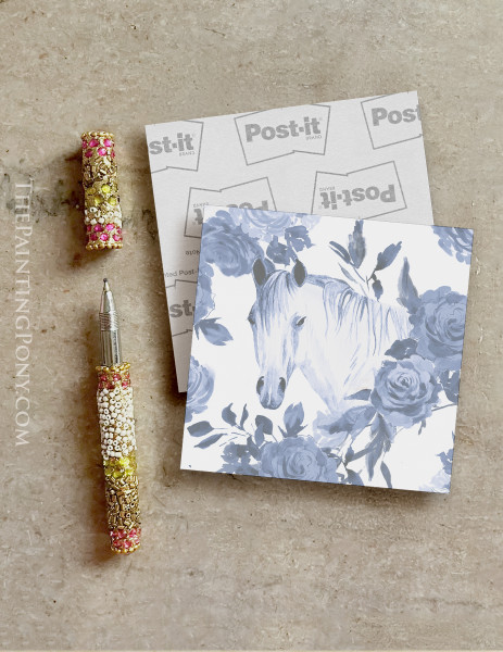 Floral Horse Head Equestrian Post-it® Note Pads