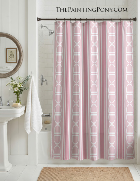 Stirrup Pattern Equestrian Shower Curtain