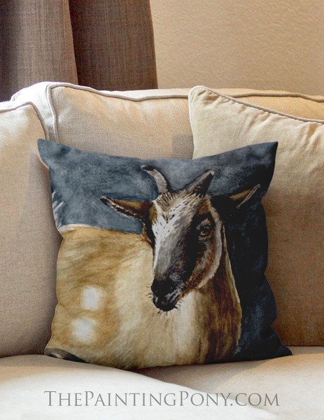 Goat Head Throw Pillow