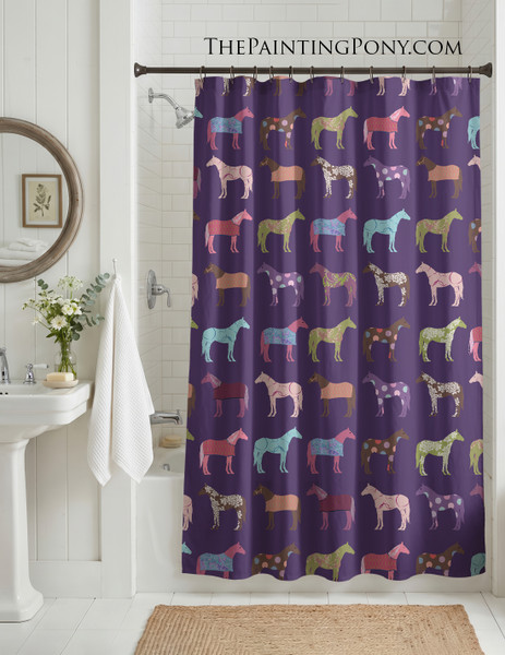Fun Horse Pattern Shower Curtain