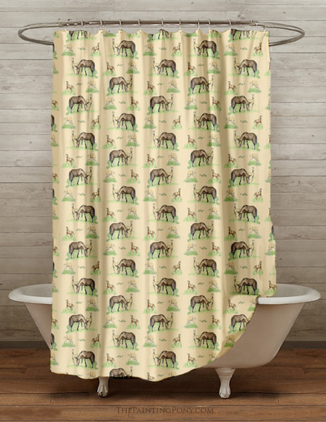 Horses and Foals Shower Curtain