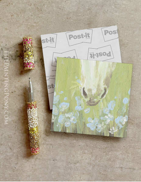 White Pony Nose Art "Day Dream" Equestrian Post-it® Note Pads